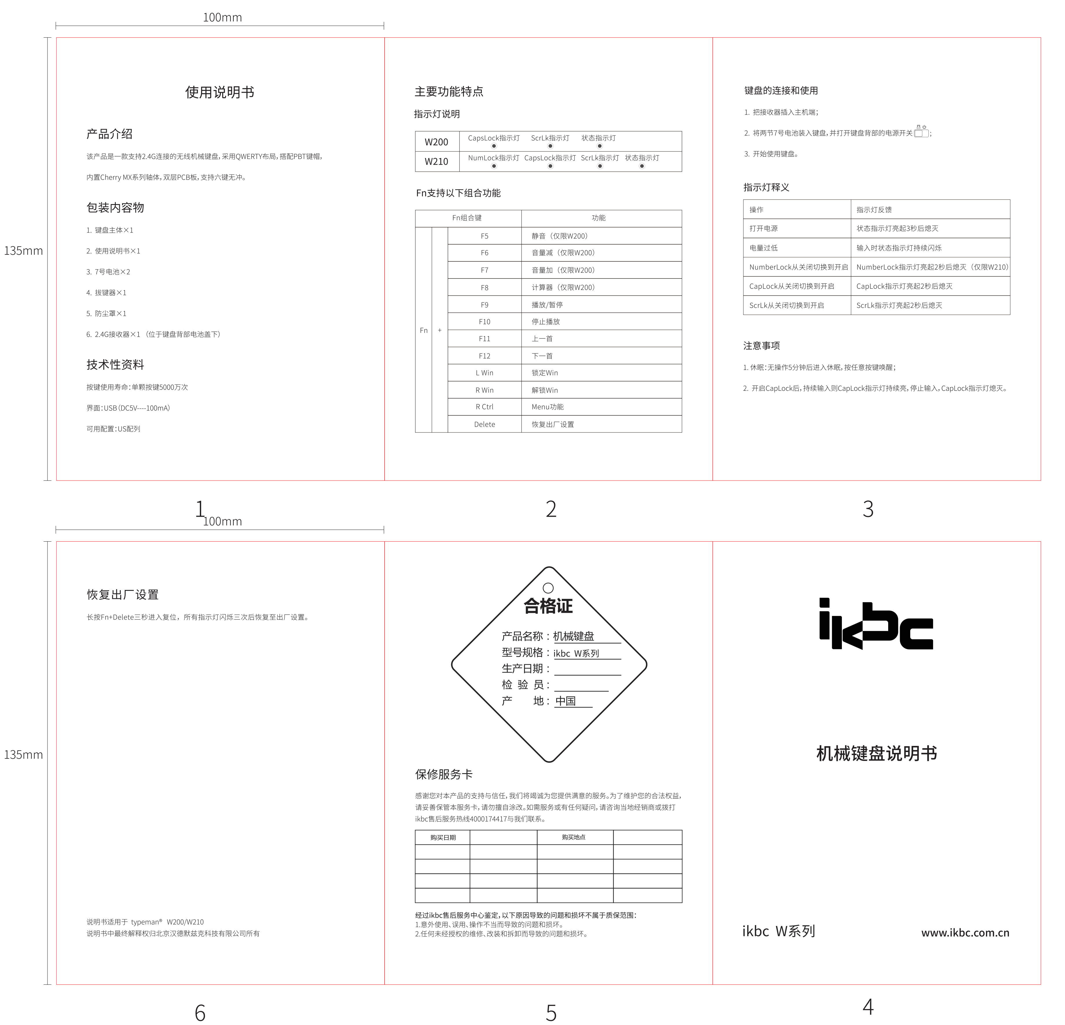 W200-210 说明书，原始 PDF 第 1 页